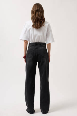 Sewing Detail Wide Leg Jean - Black Fashion - Globality Store - Women Clothes Wholesale Turkey