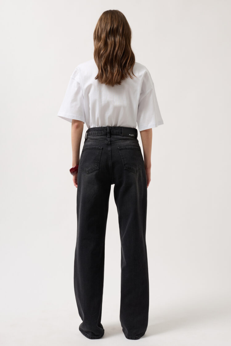 Sewing Detail Wide Leg Jean