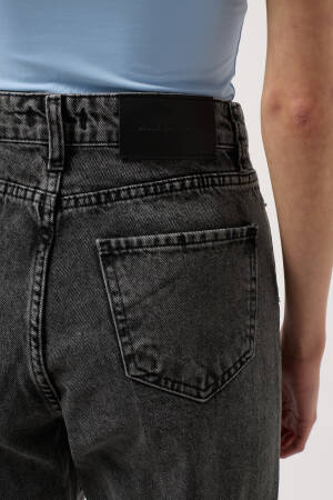 Laser Cut Wide Leg Jean - Black Fashion - Globality Store - Women Clothes Wholesale Turkey