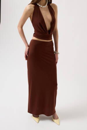 Pencil Midi Skirt - Black Fashion - Globality Store - Women Clothes Wholesale Turkey