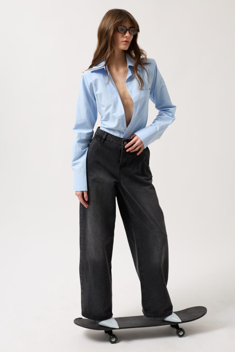 Low Waist Straight Jean - Black Fashion - Globality Store - Women Clothes Wholesale Turkey