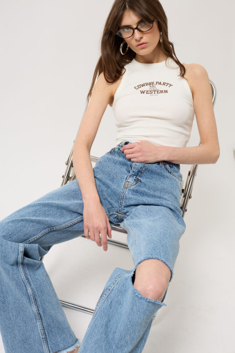 Laser Cut Wide Leg Jean - Black Fashion - Globality Store - Women Clothes Wholesale Turkey