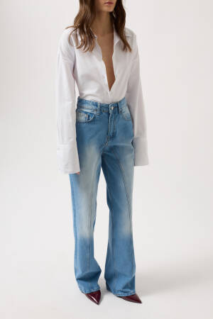 Sewing Detail Wide Leg Jean - Black Fashion - Globality Store - Women Clothes Wholesale Turkey