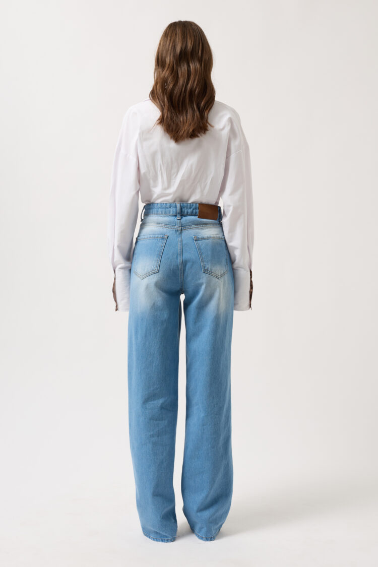 Sewing Detail Wide Leg Jean