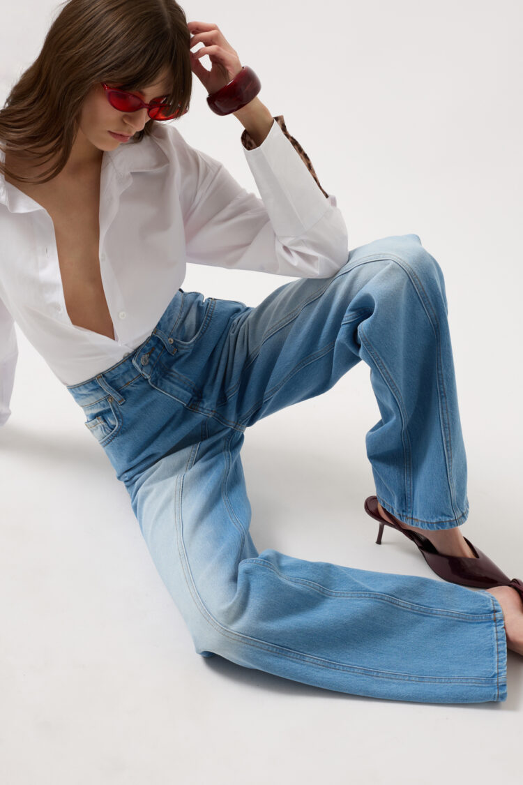 Sewing Detail Wide Leg Jean - Black Fashion - Globality Store - Women Clothes Wholesale Turkey