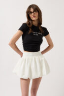 Balloon Detail Mini Skirt - Black Fashion - Globality Store - Women Clothes Wholesale Turkey
