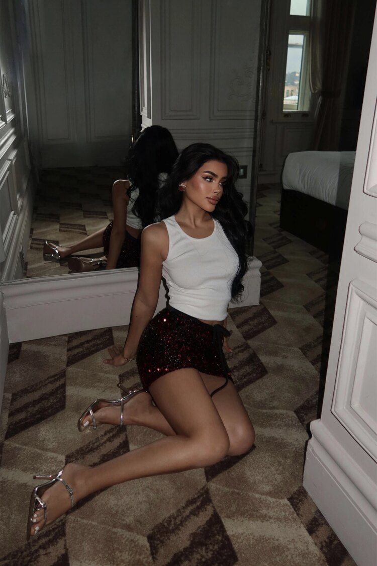 Tie Mini Skirt