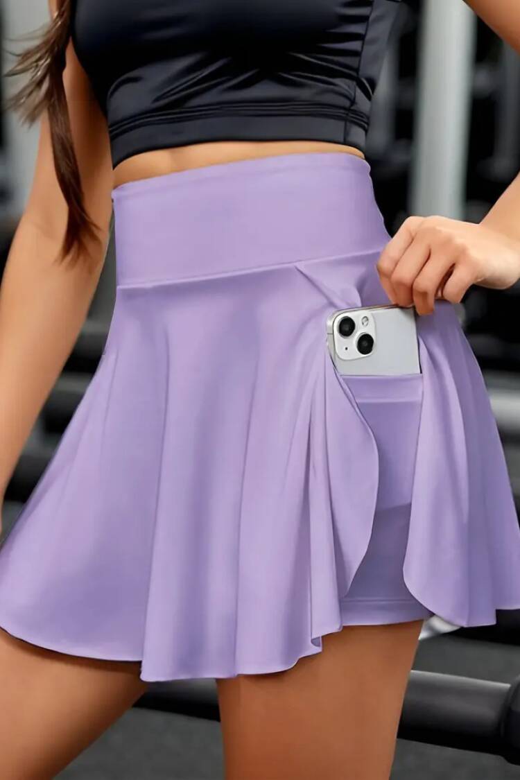Women's Sandy Short Skirt With High Waist Pockets