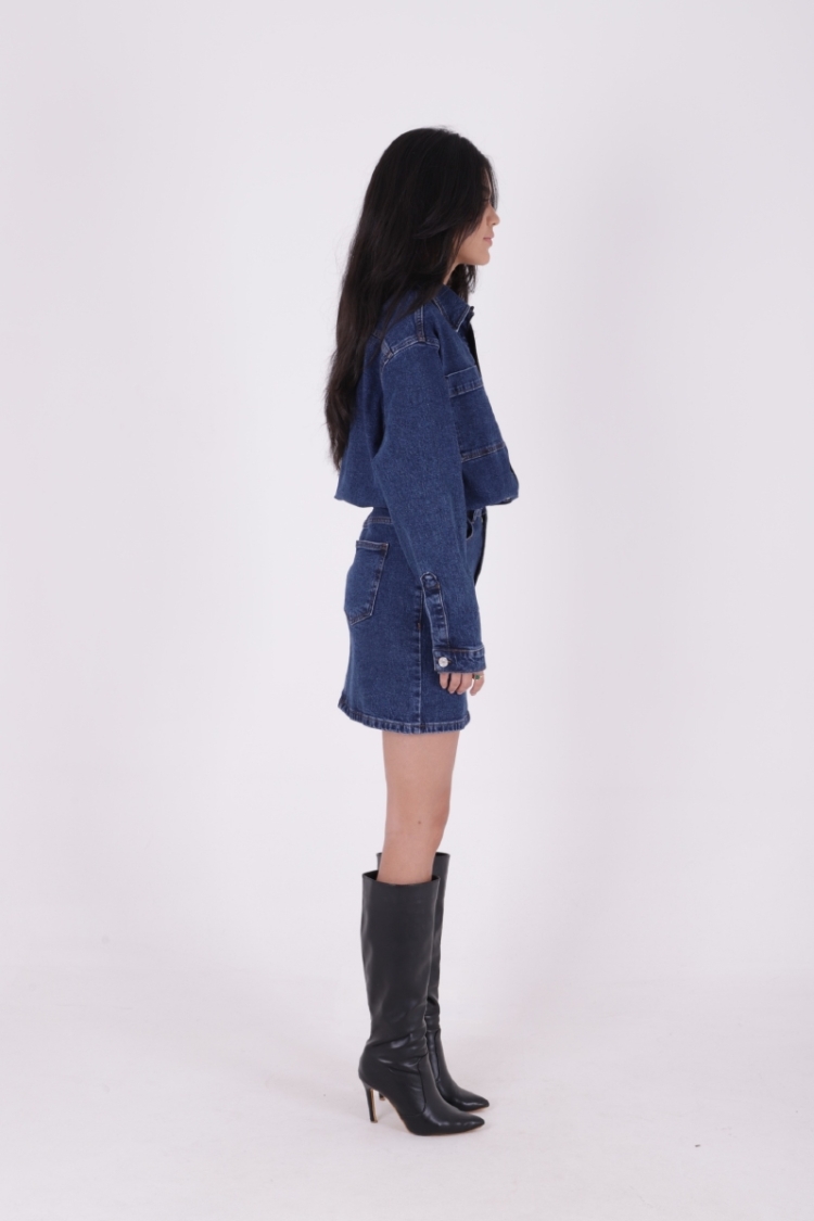 Buttoned Mini Denim Dress