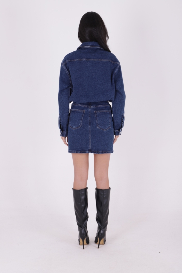 Buttoned Mini Denim Dress