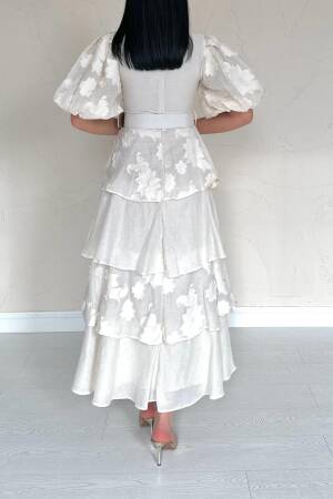 WholesaleBalloon Sleeve Floor Dress - Elisa - Globality Store - Women Clothes Wholesale Turkey