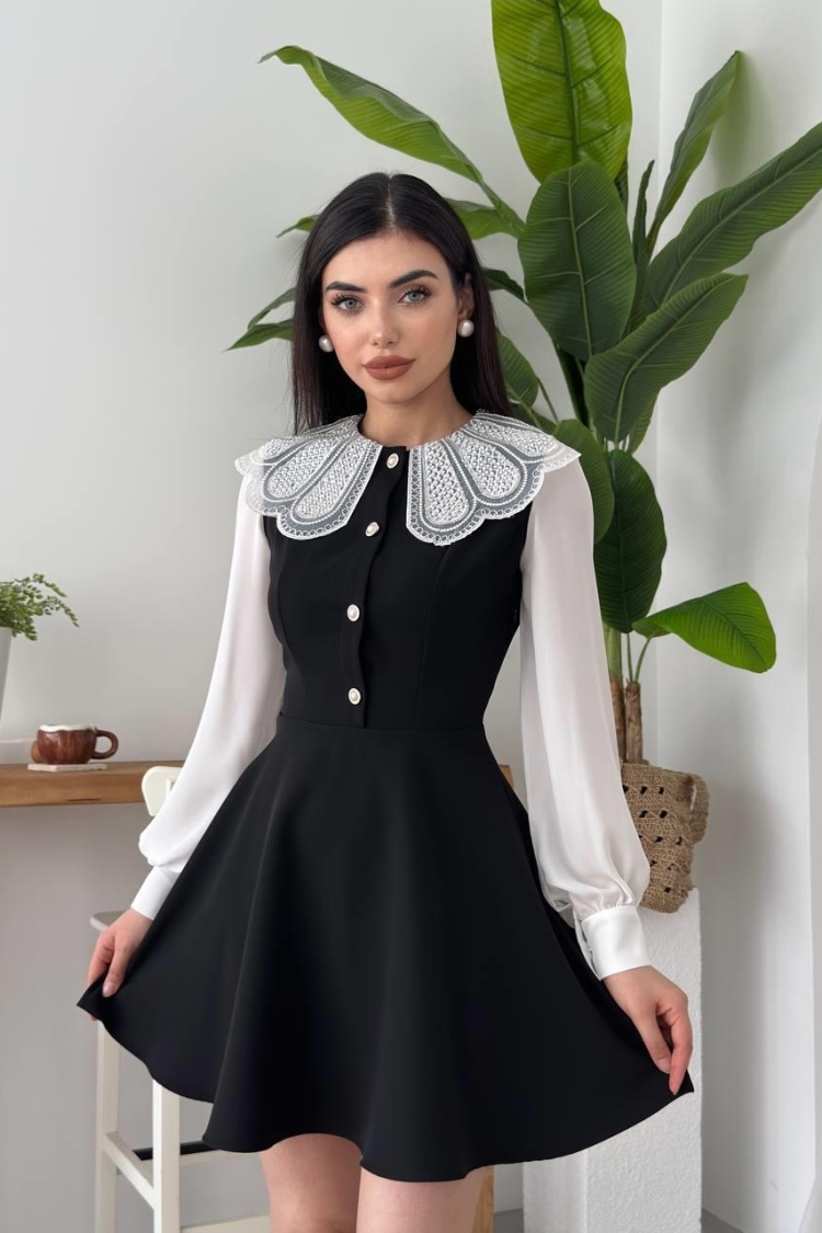Asio Baby Collar Dress - Etika - Globality Store - Women Clothes Wholesale Turkey