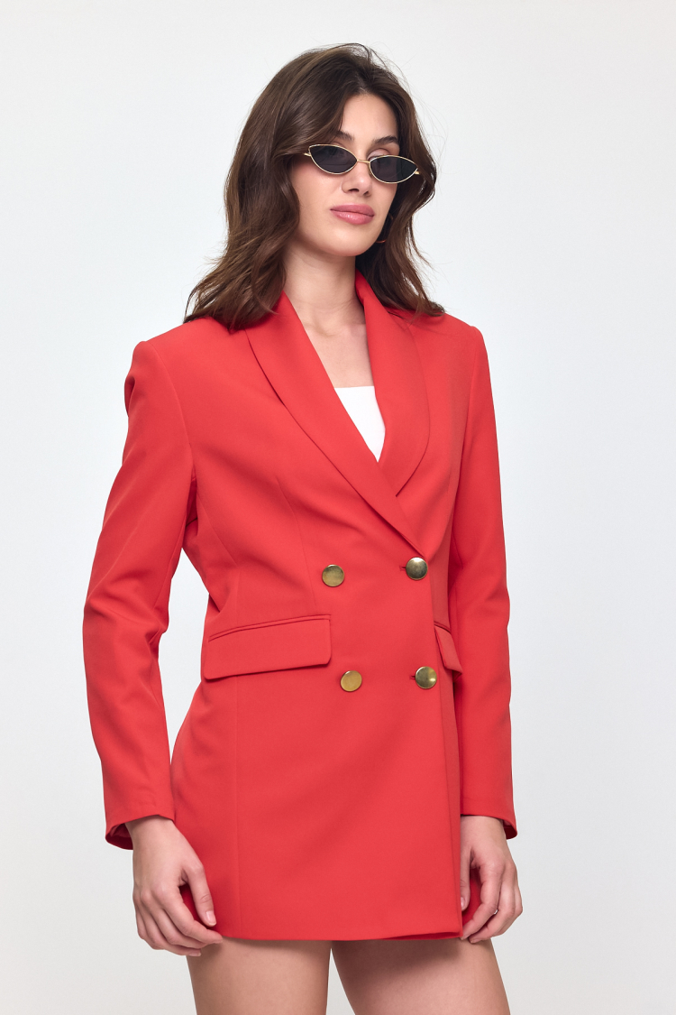 Nob Red Button Detailed Jacket