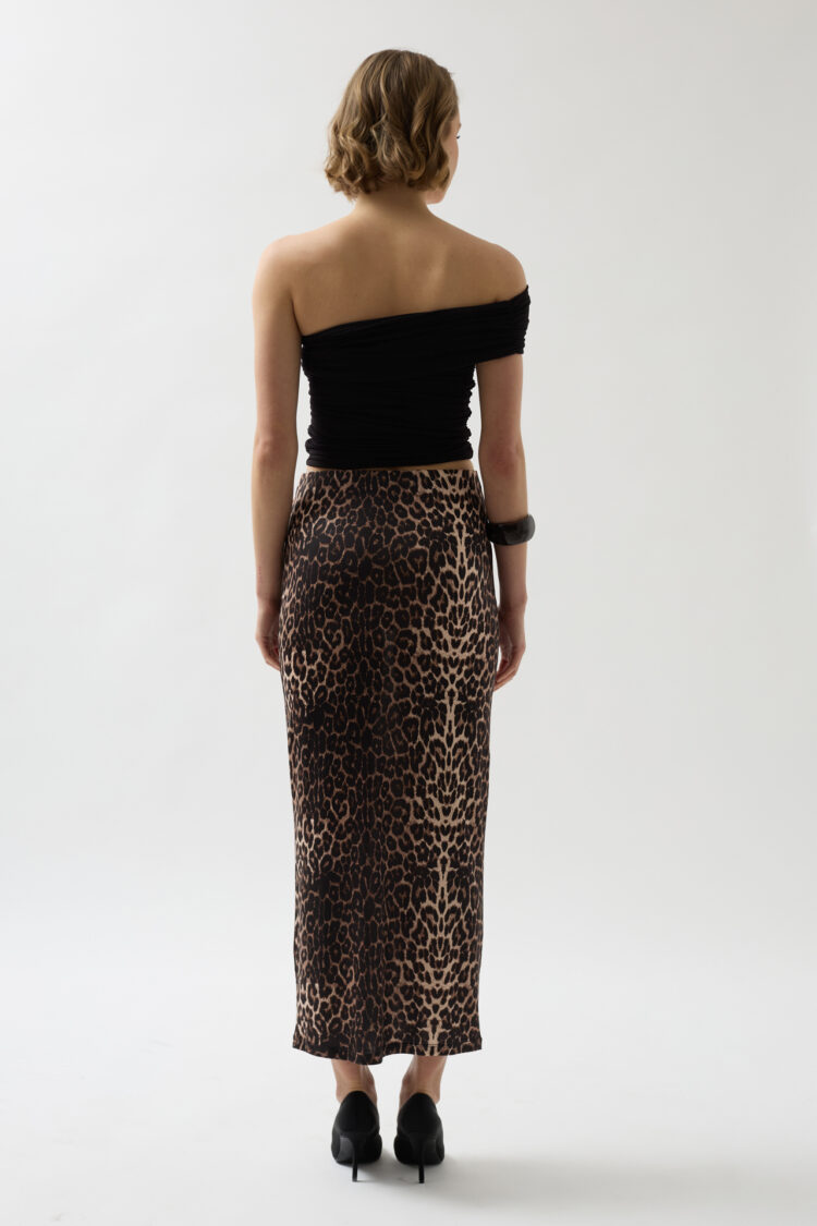 Leopard Print Midi Skirt - Leopard