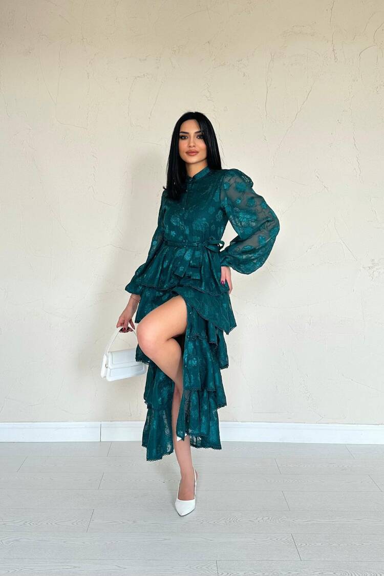 Walloon Striped Floor Dress