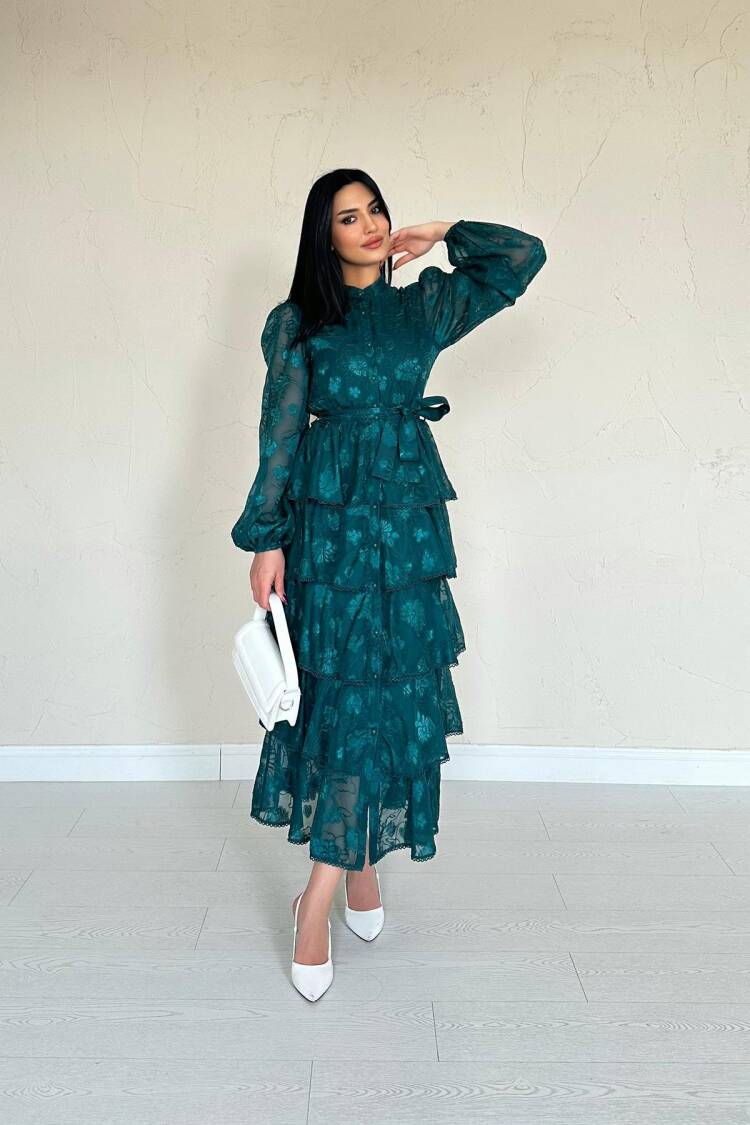 Walloon Striped Floor Dress