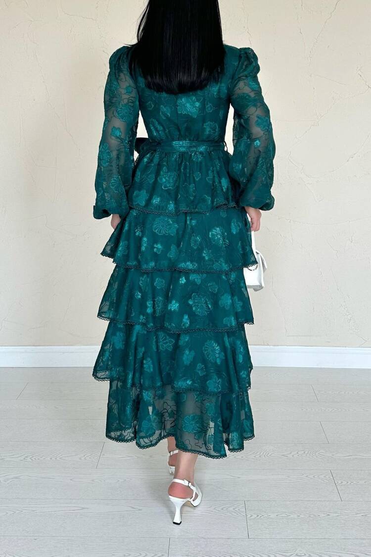 Walloon Striped Floor Dress