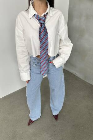 High Waist Leg Length Balloon Cut Barrel Fit Light Blue Jeans - LACARINO - Globality Store - Women Clothes Wholesale Turkey
