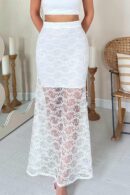 Wholesale White Lace Detailed Skirt - Elisa - Globality Store - Women Clothes Wholesale Turkey