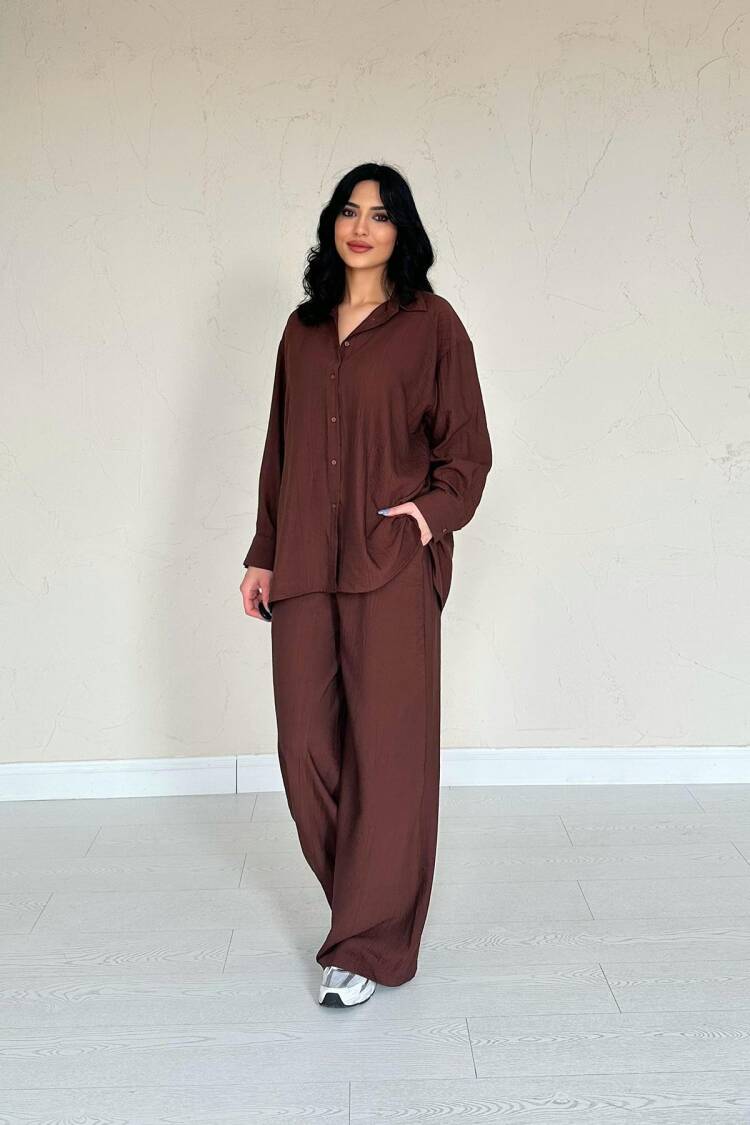 Alice Shirt And Loose Fit Pants Set - Elisa - Globality Store - Women Clothes Wholesale Turkey
