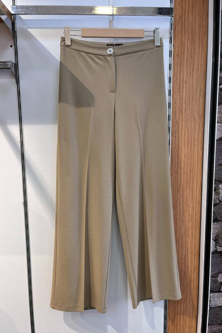 230 Gr Poly Viscose Lycra Metal Button Palazzo Trousers - Ouz Fashion - Globality Store - Women Clothes Wholesale Turkey