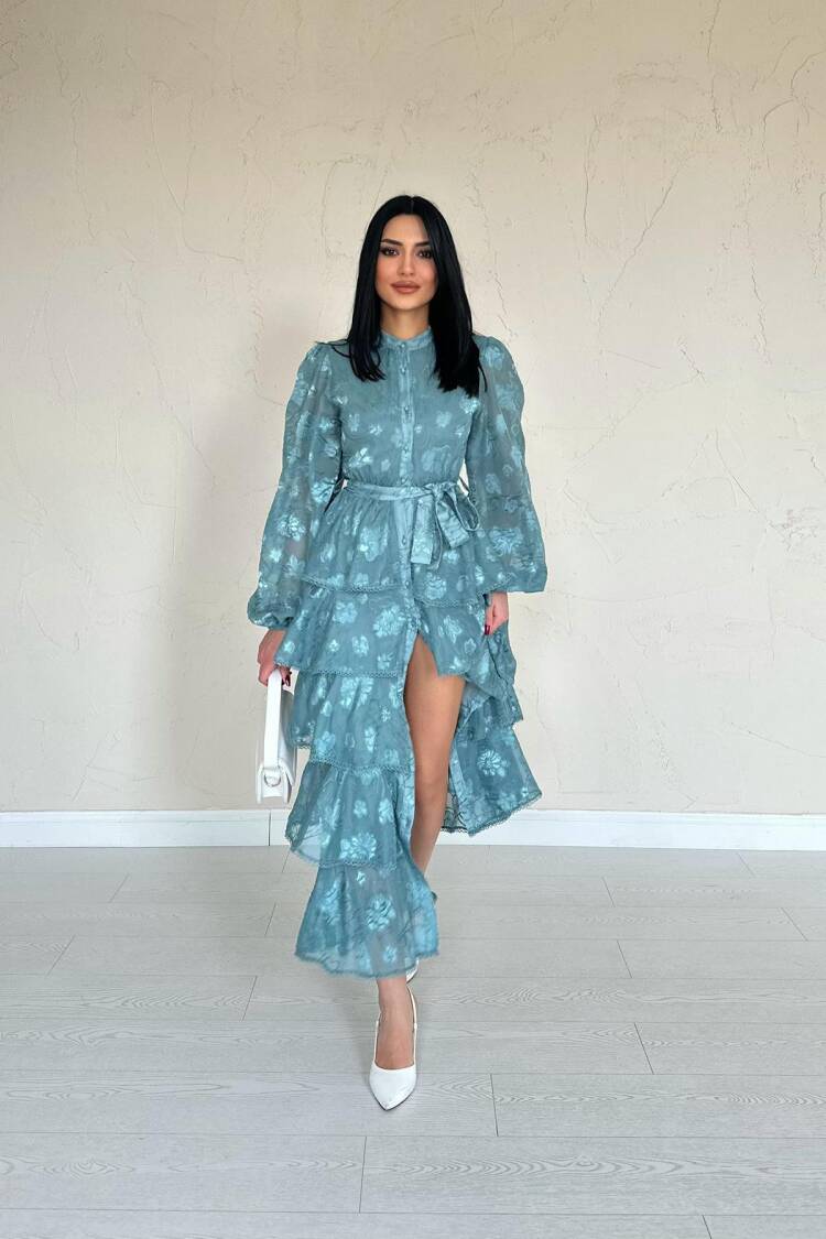 WholesaleWalloon Striped Floor Coat Dress
