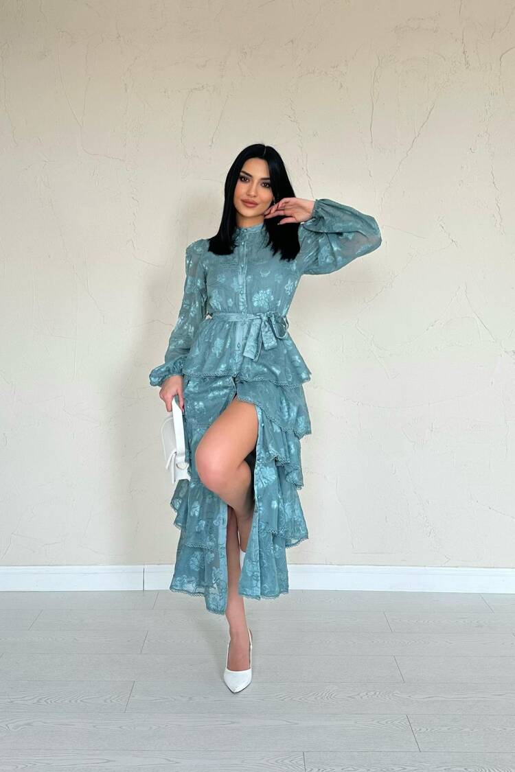 WholesaleWalloon Striped Floor Coat Dress