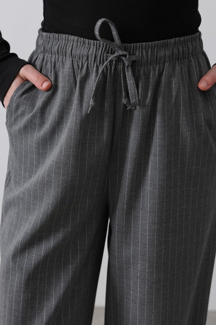 Wide Leg Pants With Elastic Waist