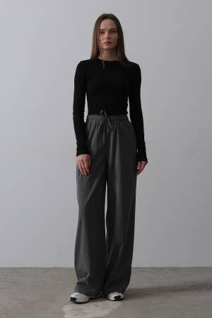 Wide Leg Pants With Elastic Waist - Reyon - Globality Store - Women Clothes Wholesale Turkey