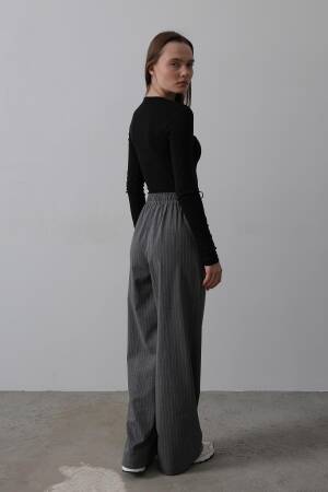 Wide Leg Pants With Elastic Waist - Reyon - Globality Store - Women Clothes Wholesale Turkey