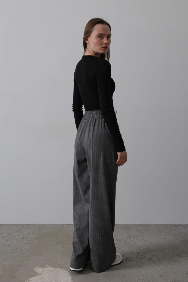 Wide Leg Pants With Elastic Waist