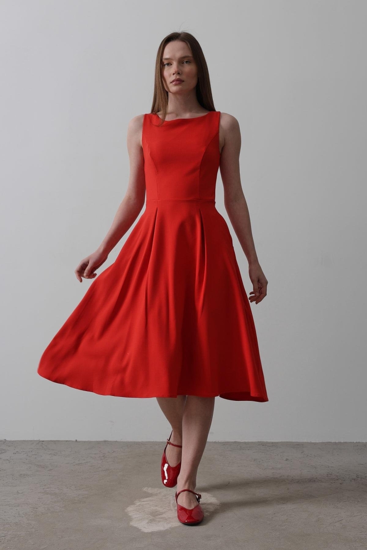 Double Sleeveless Dress - Reyon - Globality Store - Women Clothes Wholesale Turkey