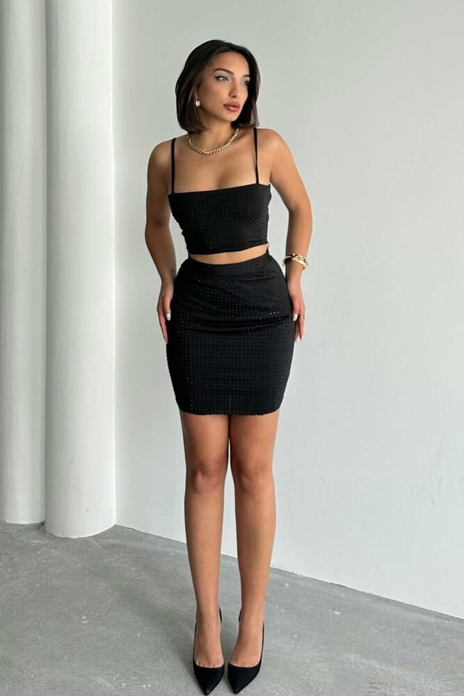 Stone Skirt - Black - Topshow - Globality Store - Women Clothes Wholesale Turkey