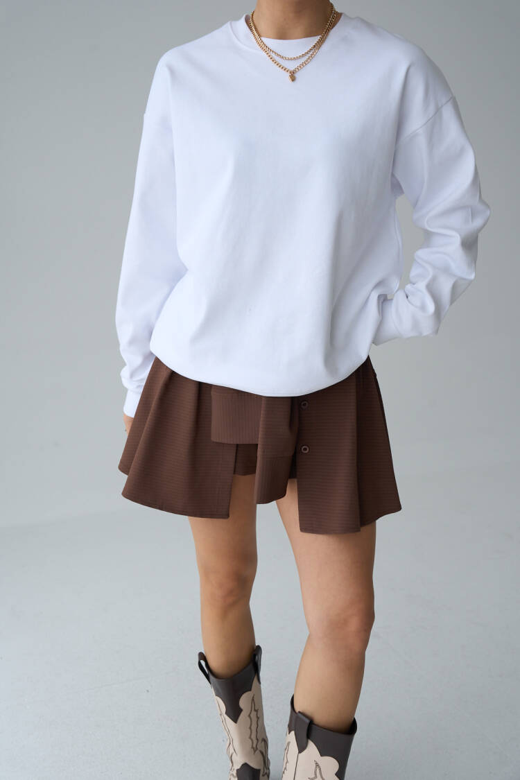 Plain Sweatshirt - Qustyle - Globality Store - Women Clothes Wholesale Turkey