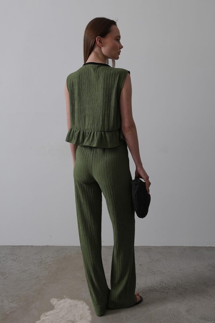 Front Tie Flounder Knitted Suit - Dark