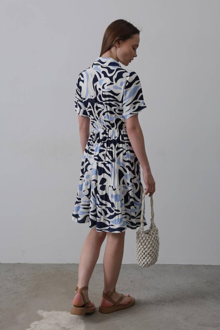 Printed Linen Dress - Multicolor