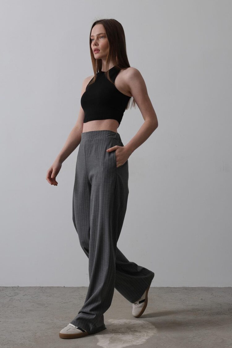 Half-Elastic Waist Palazzo Pants - Reyon - Globality Store - Women Clothes Wholesale Turkey
