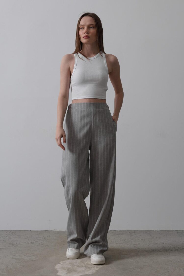 Half-Elastic Waist Palazzo Pants