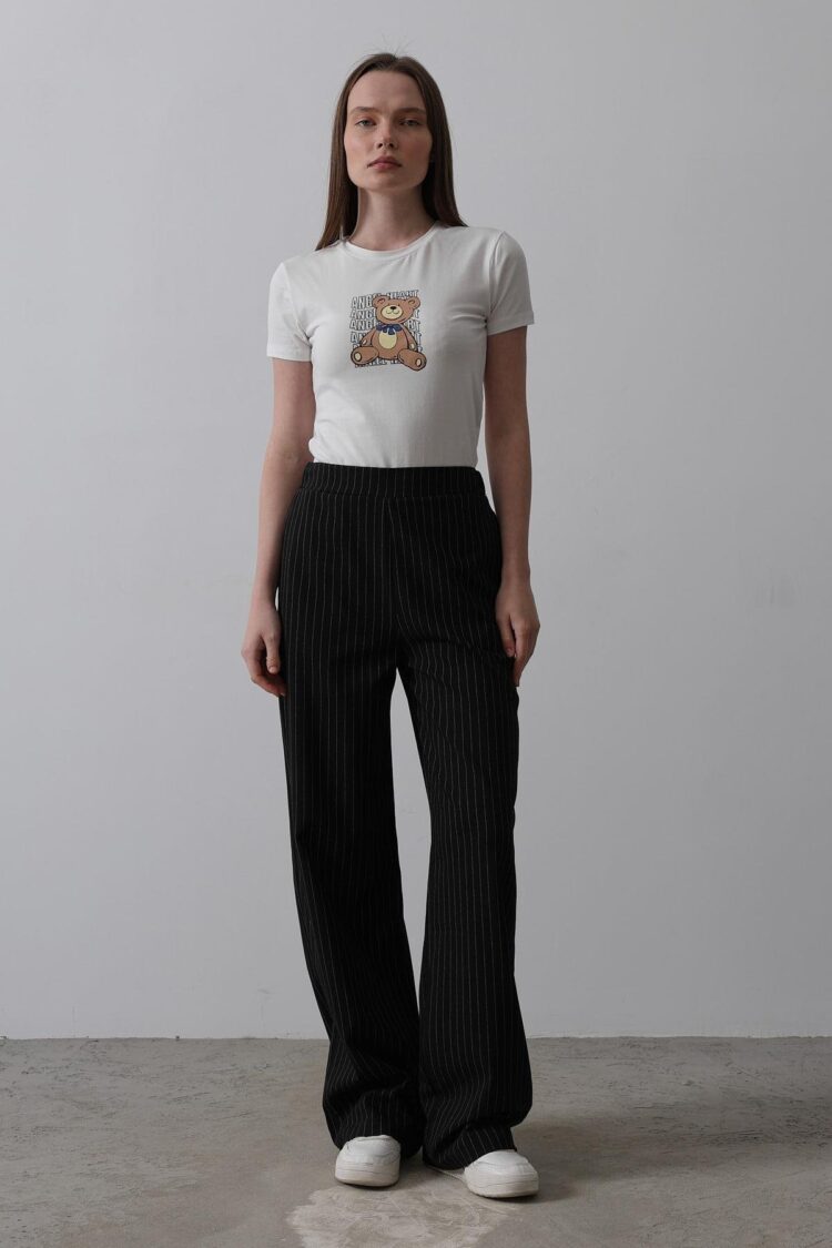 Half-Elastic Waist Palazzo Pants