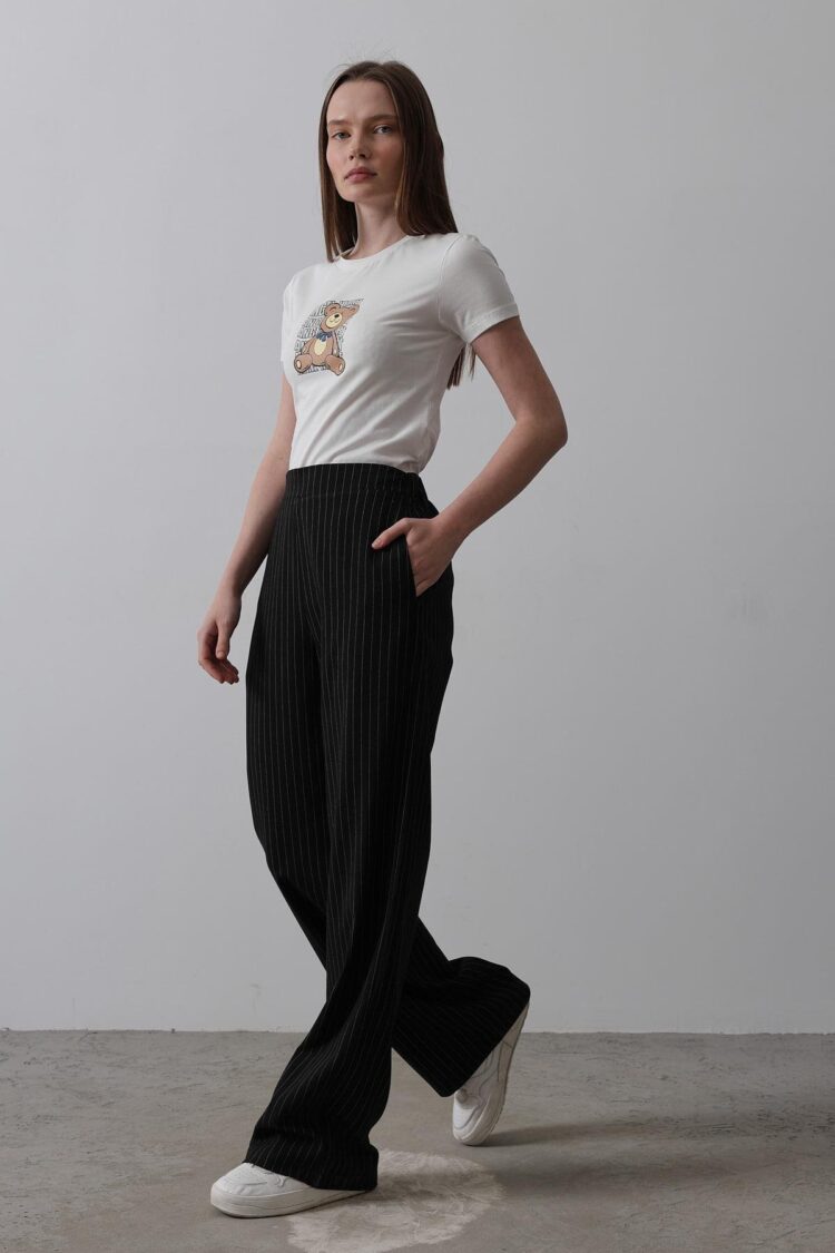 Half-Elastic Waist Palazzo Pants