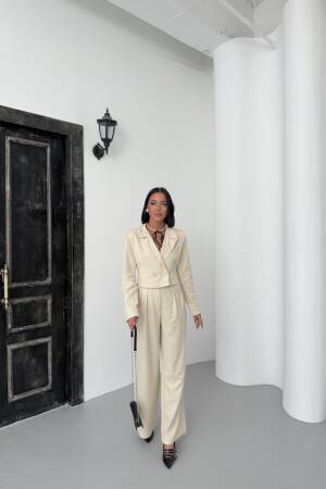 Crop Jacket Suit - My Fashion - Globality Store - Women Clothes Wholesale Turkey