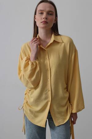 Biye Detailed Ayrobin Shirt - Reyon - Globality Store - Women Clothes Wholesale Turkey