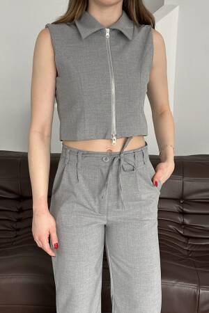 Zero Sleeve Vest Suit - My Fashion - Globality Store - Women Clothes Wholesale Turkey
