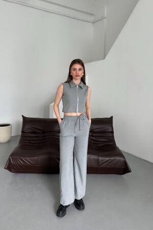 Zero Sleeve Vest Suit - My Fashion - Globality Store - Women Clothes Wholesale Turkey