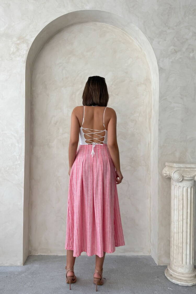 Striped Linen Skirt