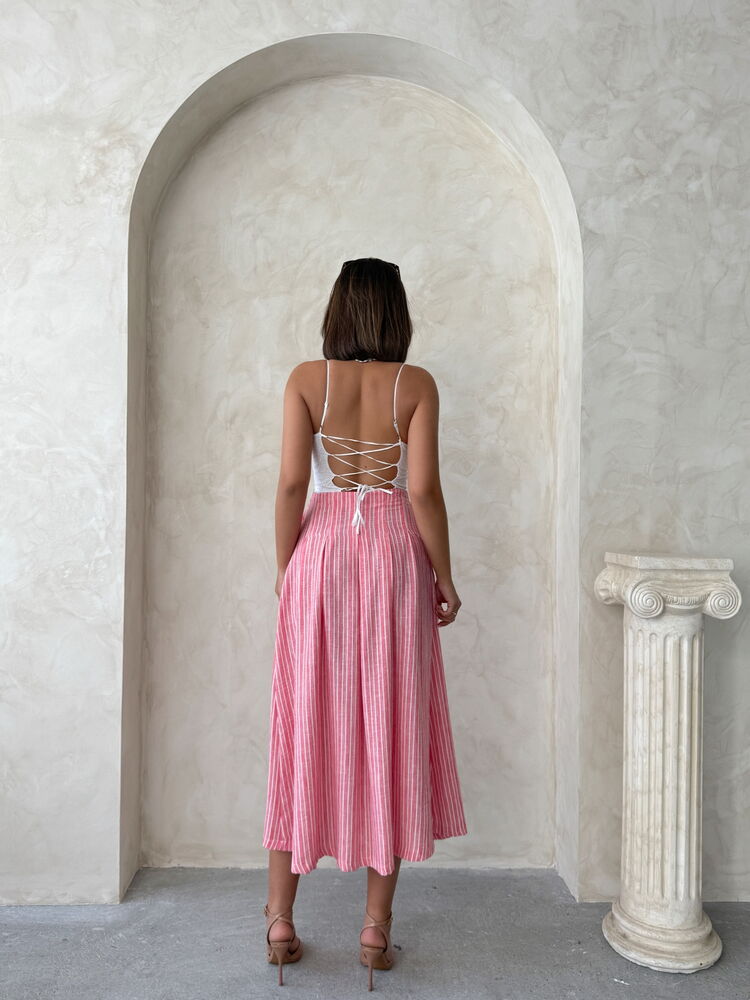 Striped Linen Skirt