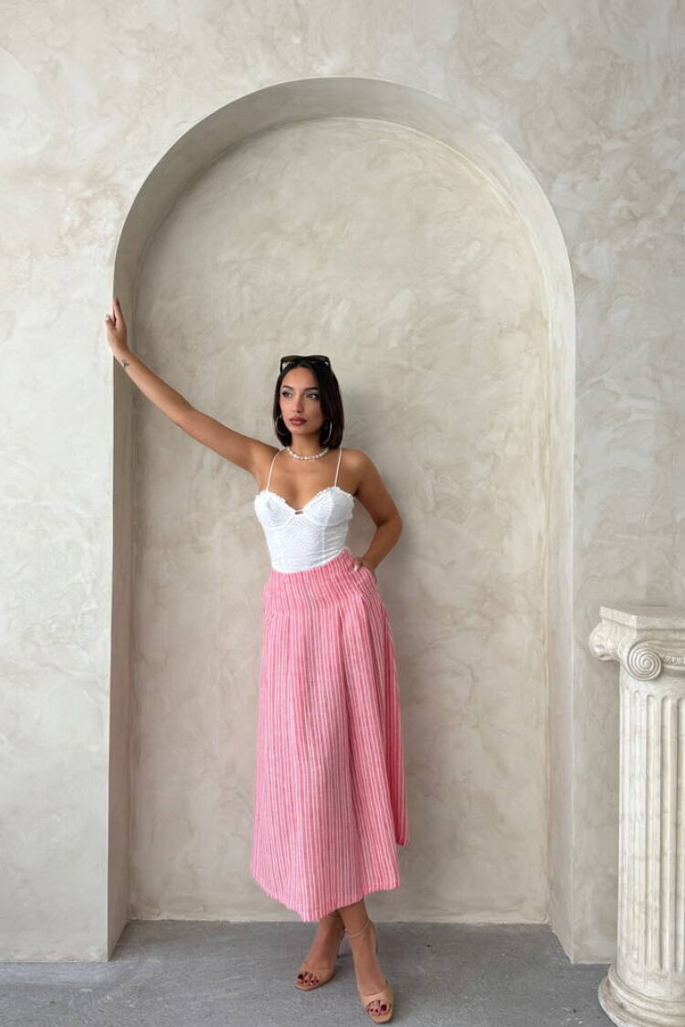 Striped Linen Skirt