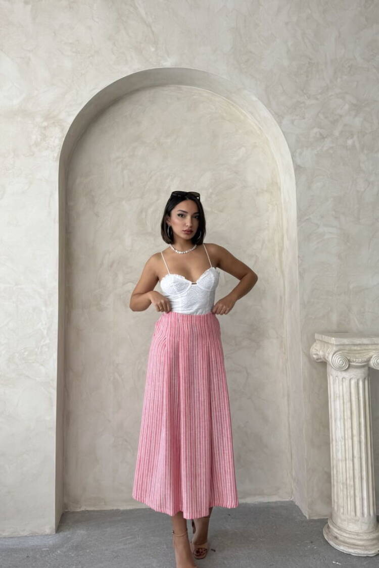 Striped Linen Skirt