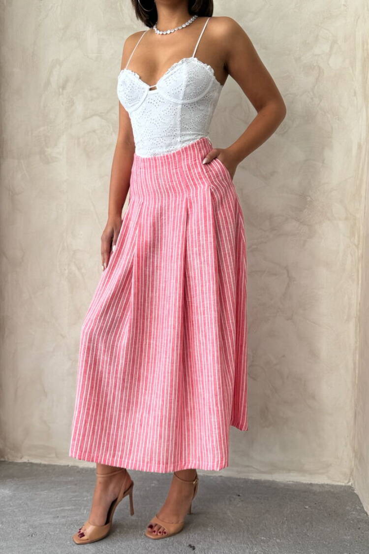Striped Linen Skirt