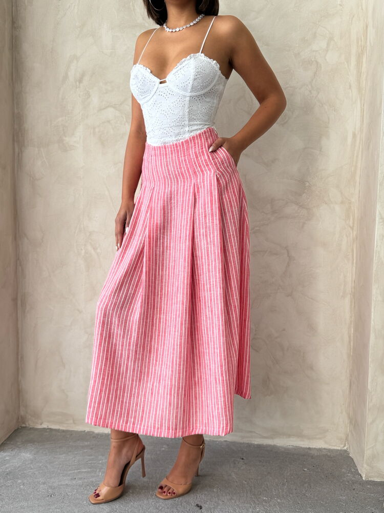 Striped Linen Skirt